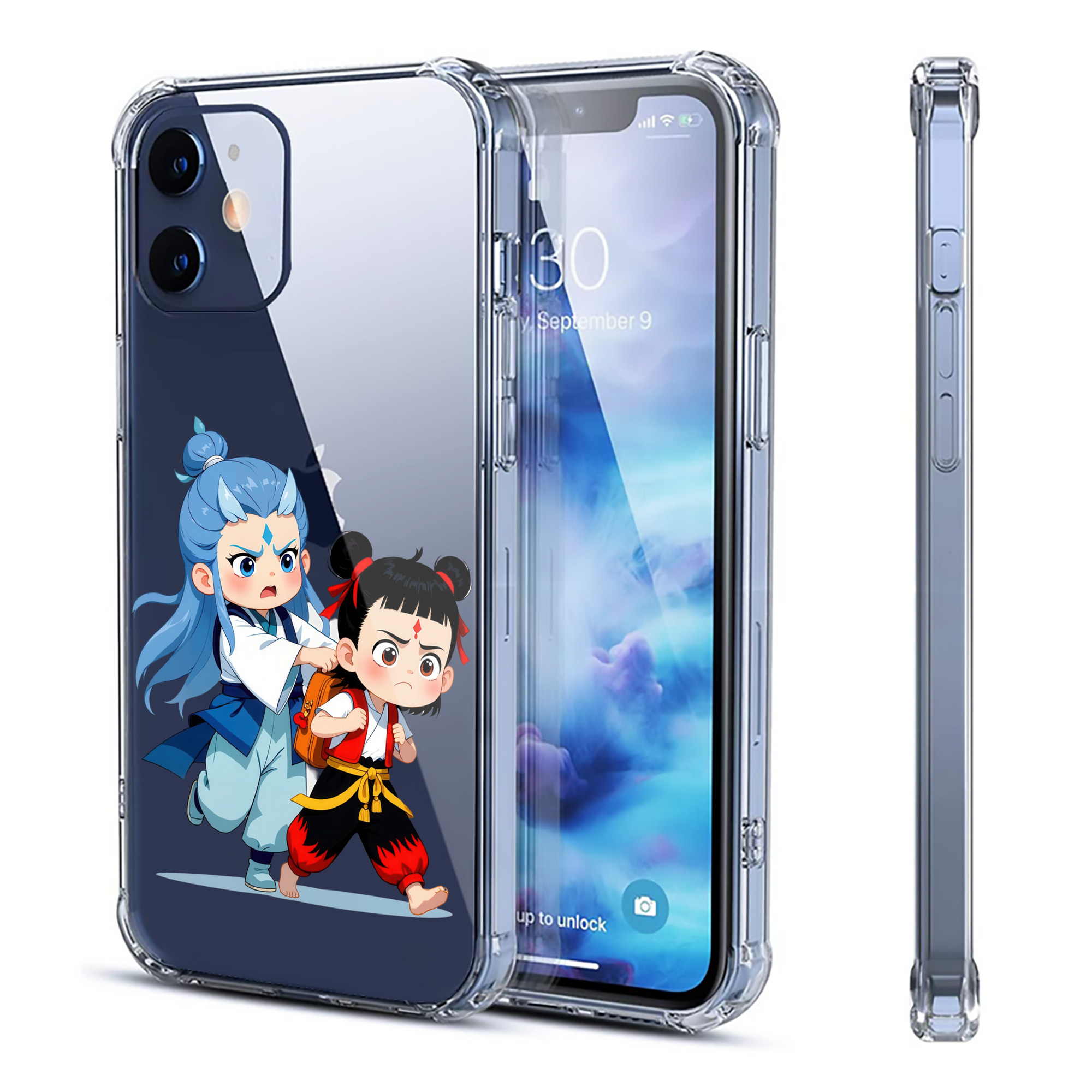 （画像用） Ne Zha 2 ナタ 魔童の大暴れ 【iPhone 12シリーズ対応】透明スマホケース（クリアソフトケース）